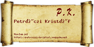 Petróczi Kristóf névjegykártya