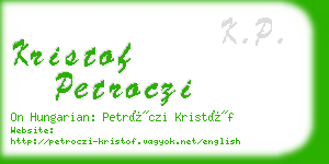 kristof petroczi business card