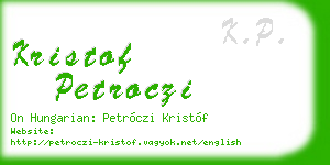 kristof petroczi business card